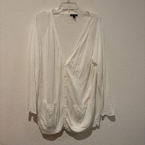 Eileen Fisher Women’s 3/4 Sleeve Button Cardigan Women Medium Org Linen Cotton - Picture 1 of 7